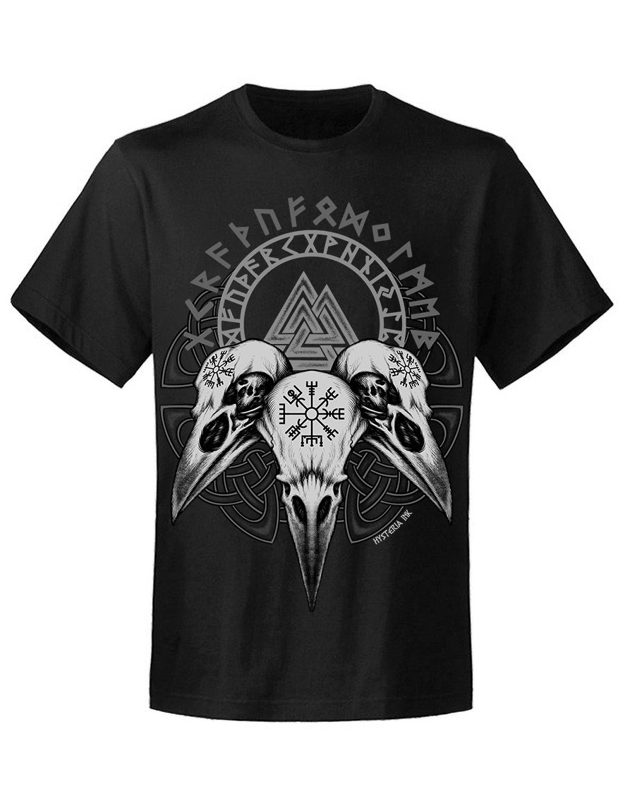T-shirt unisexe Hysteria Ink Valknut 3 Raven Ink