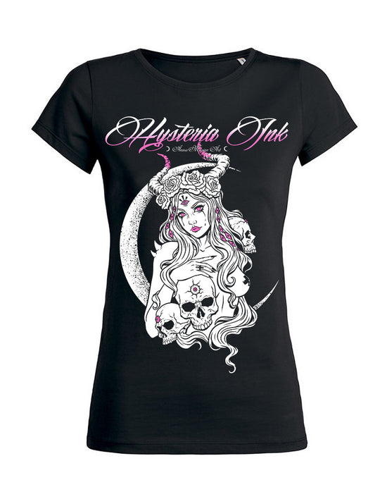 T-shirt femme Wants Hysteria Ink X Anna Marine Art Moon Pink