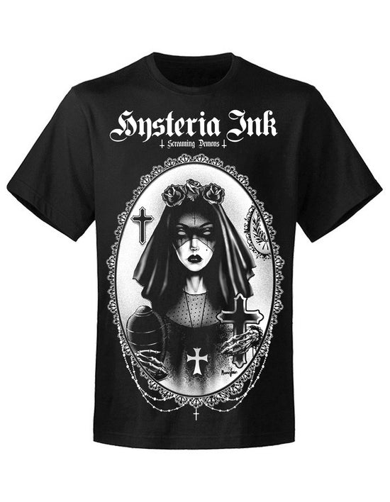 T-shirt unisexe Hysteria Ink X Screaming Demons Cecilia Cross