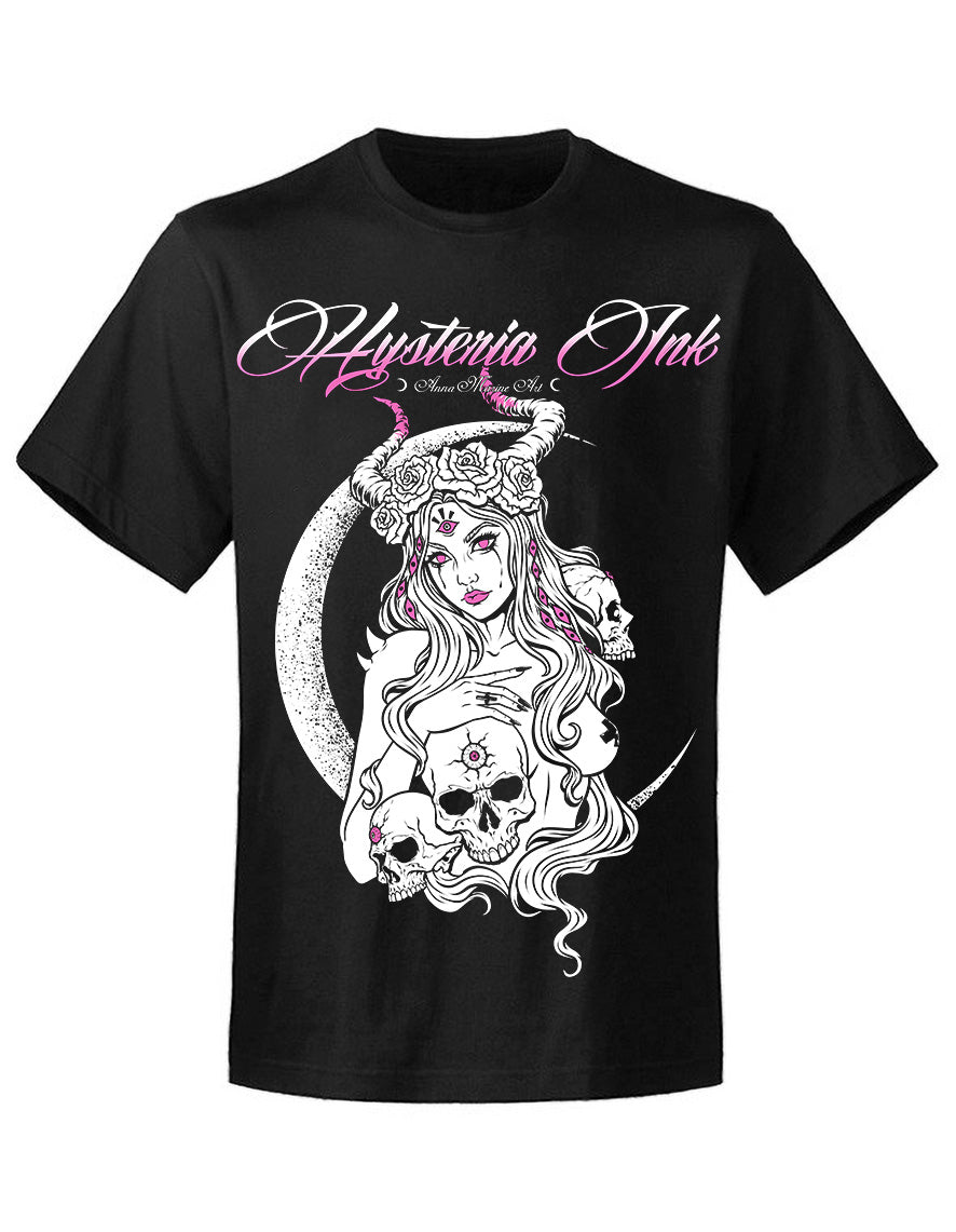 T-shirt unisexe Hysteria Ink X Anna Marine Art Moon Pink