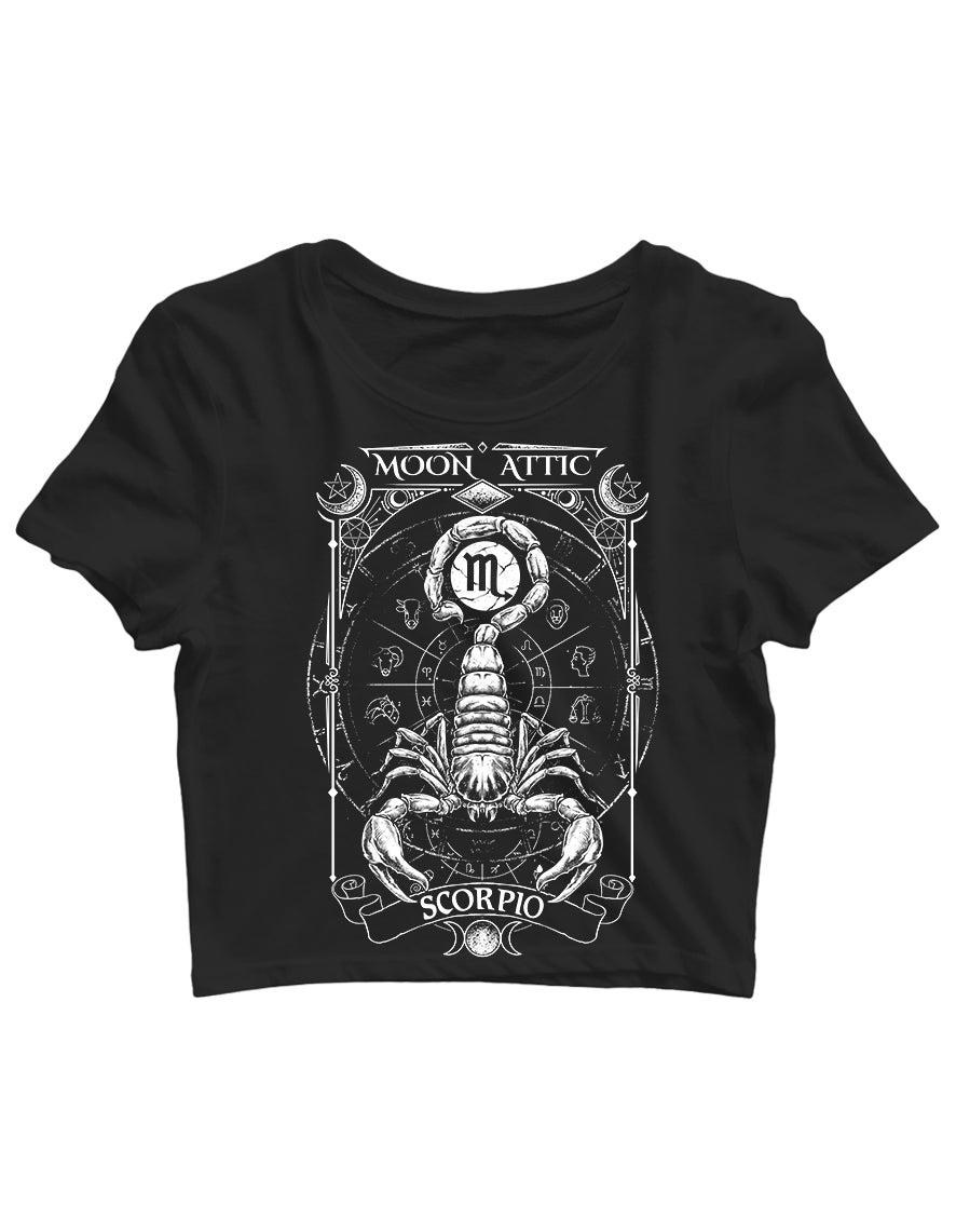 T-shirt femme Crop Top Moon Attic  Astro Scorpio