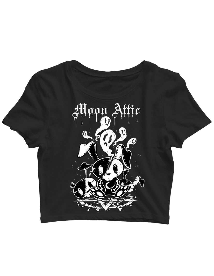 T-shirt femme Crop Top Hysteria Moon Attic  Moon Bunnies Attic