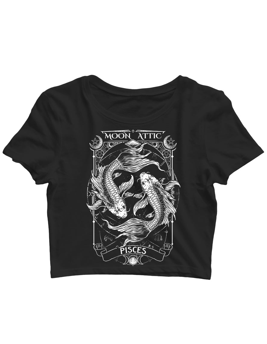 T-shirt femme Crop Top Moon Attic  Moon Pisces Attic