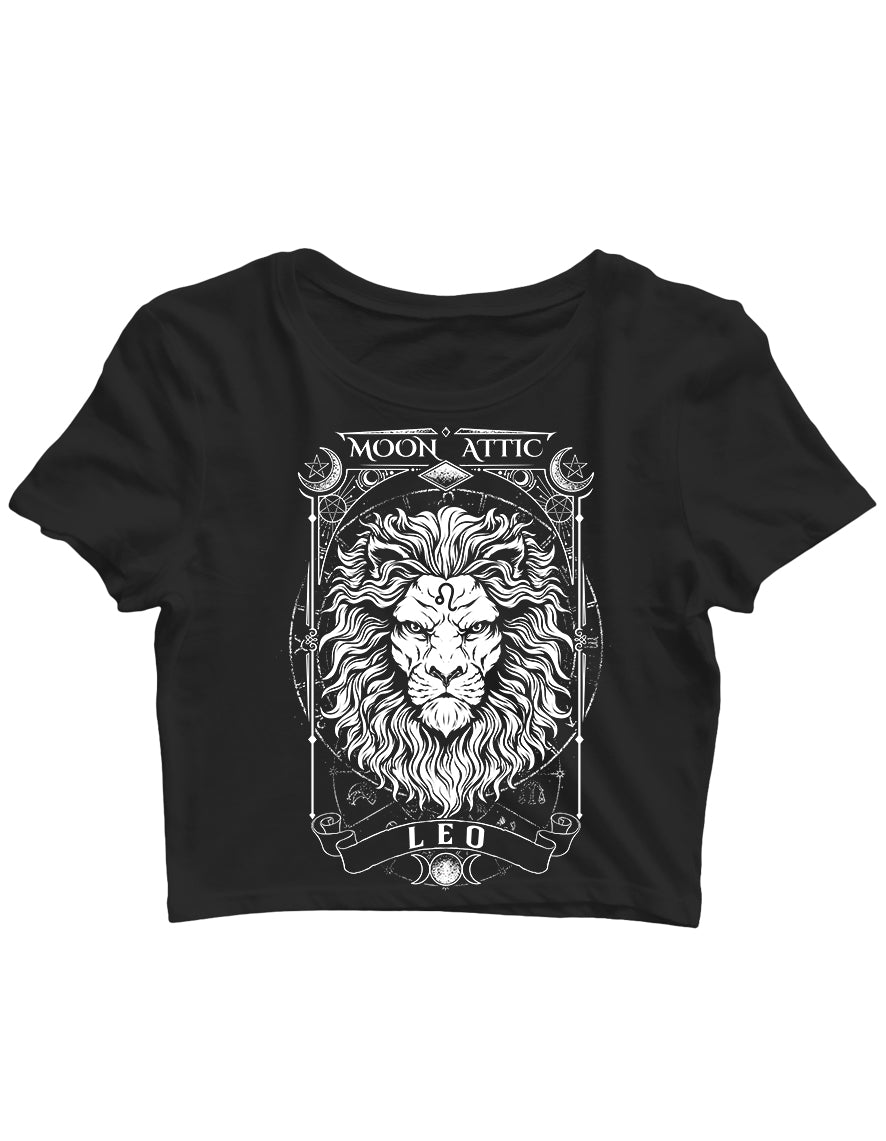 T-shirt femme Crop Top Moon Attic  Astro Leo Attic