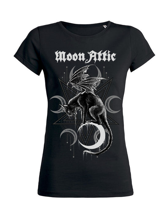 T-shirt femme Wants Moon Attic Moon Cat Attic