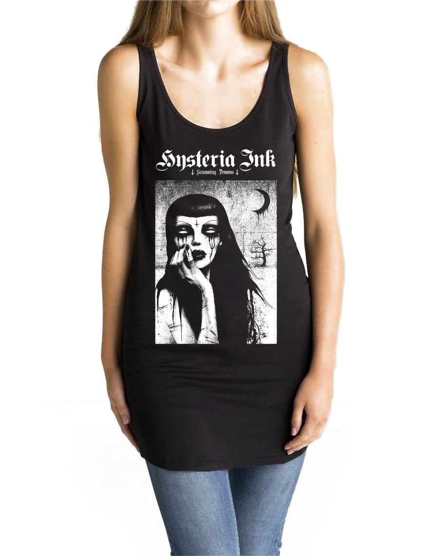 Robe Curved Vest Dress  Hysteria Ink X Screaming Demons Sadness Ink