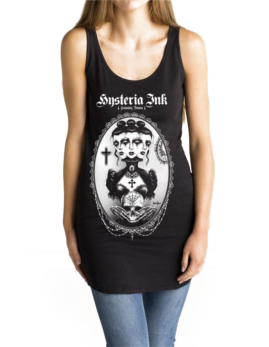 Robe Curved Vest Dress Hysteria Ink X Screaming Demons Funeral Ink