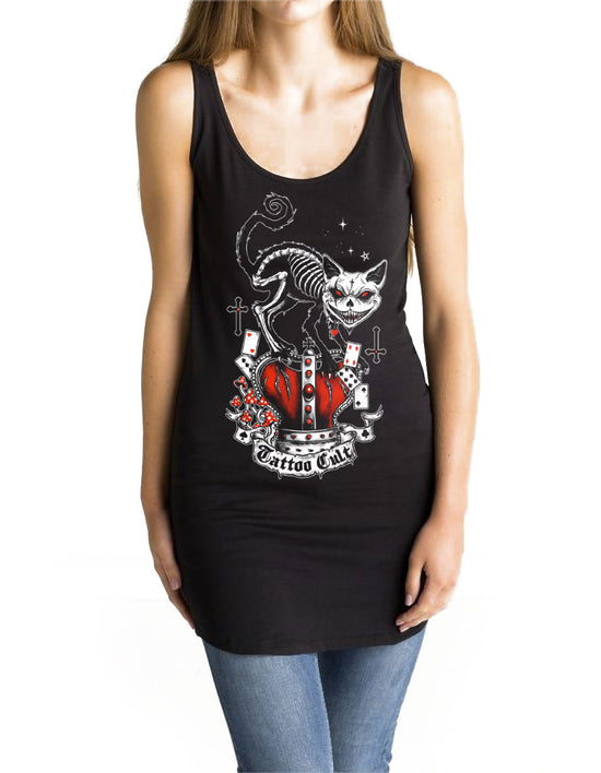 Geschwungenes Westenkleid Tattoo Cult Killer Cat Cult