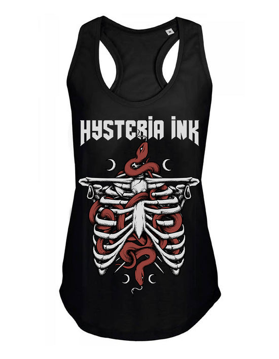 Debardeur femme Justin Hysteria Ink Snake Skeleton Red Ink