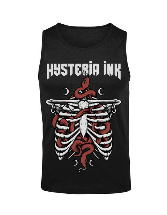 Debardeur homme Justin Hysteria Ink Snake Skeleton Red Ink