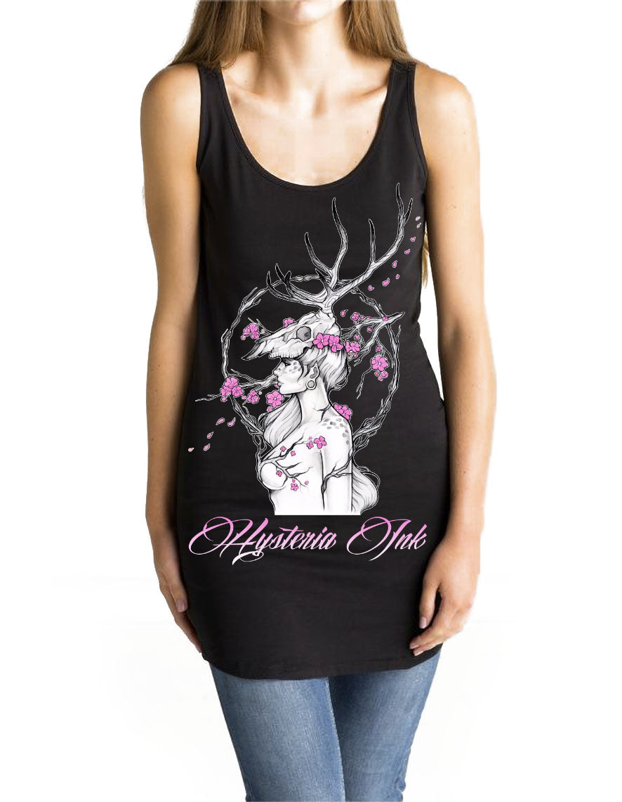 Robe Curved Vest Hysteria Ink Flowers Marine Art