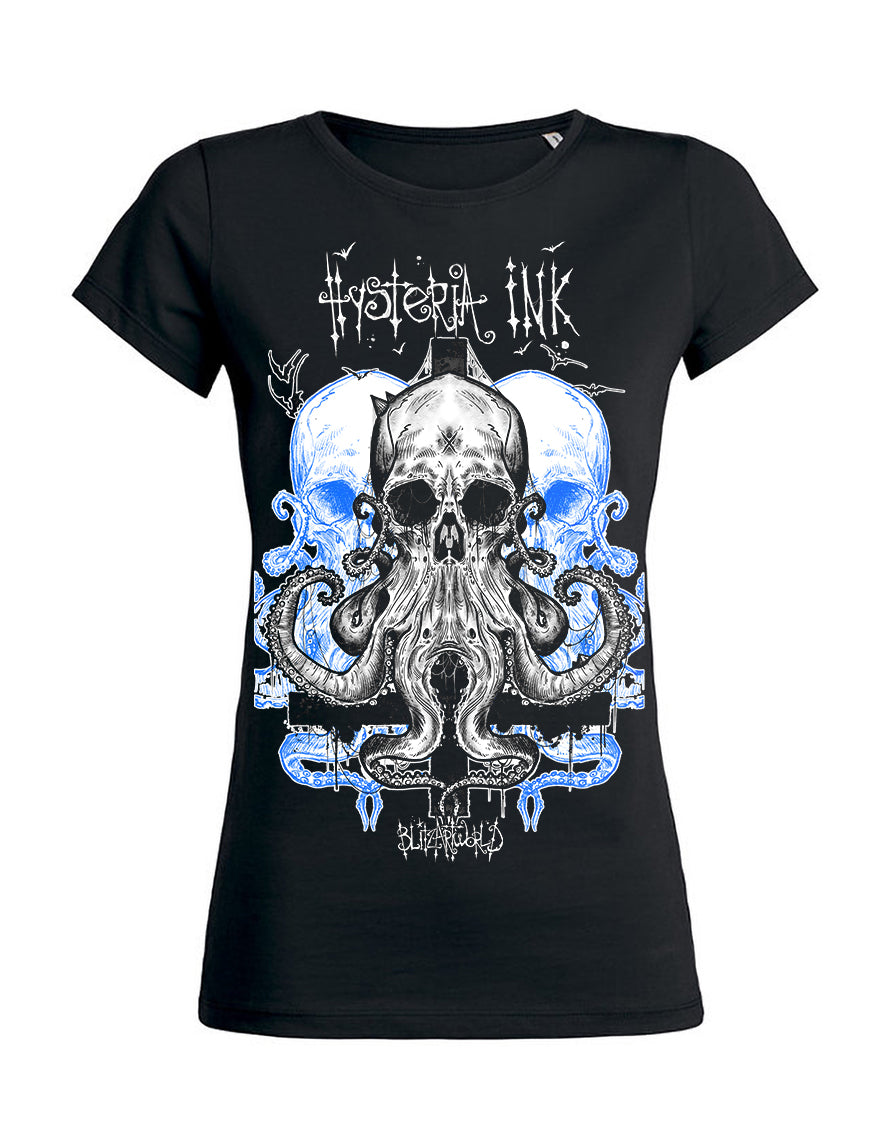 T-shirt femme Wants Hysteria Ink X Blitz'Art Kraken Skull