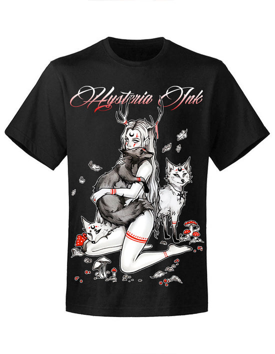 T-shirt unisexe Hysteria Ink Woman and Foxes Ink