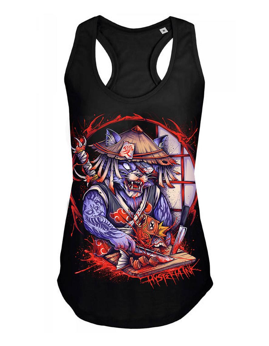 Debardeur femme Hysteria Ink Samurai Cat's Ink