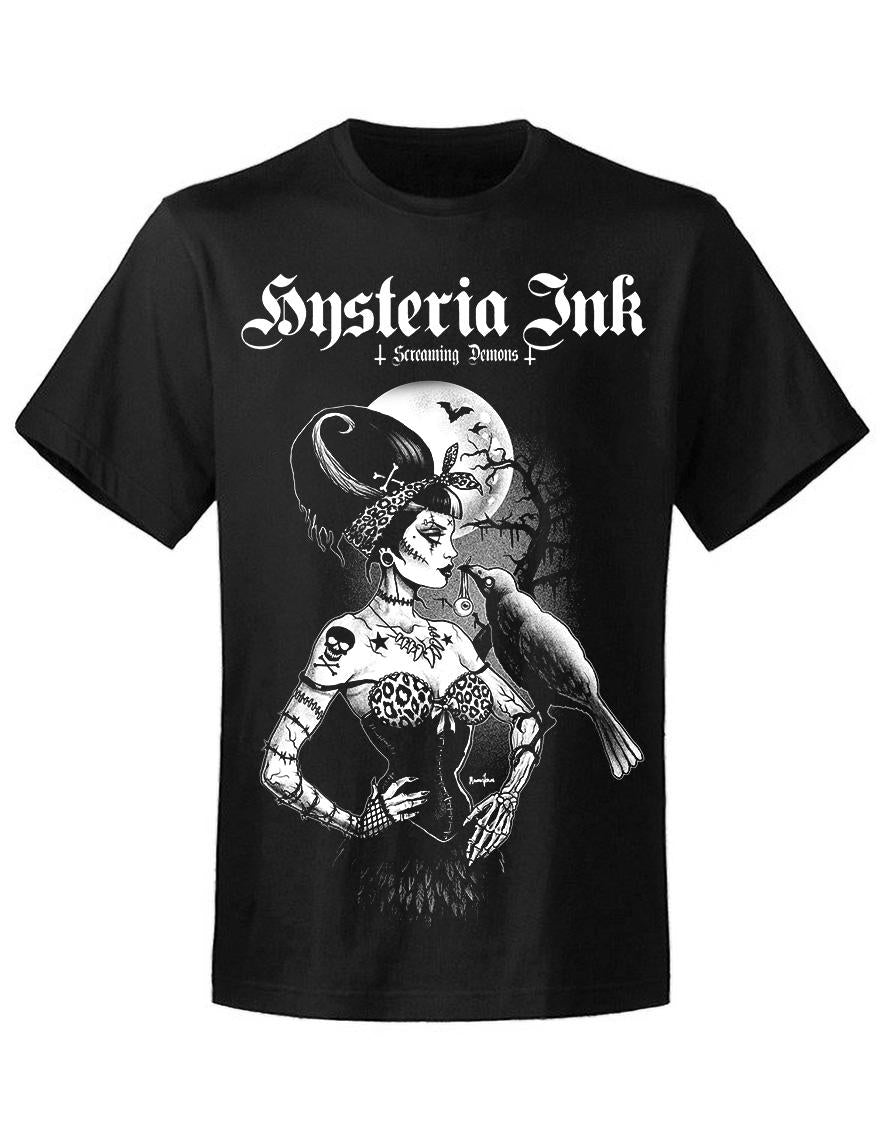 T-shirt unisexe Hysteria Ink Screaming Demons Raven