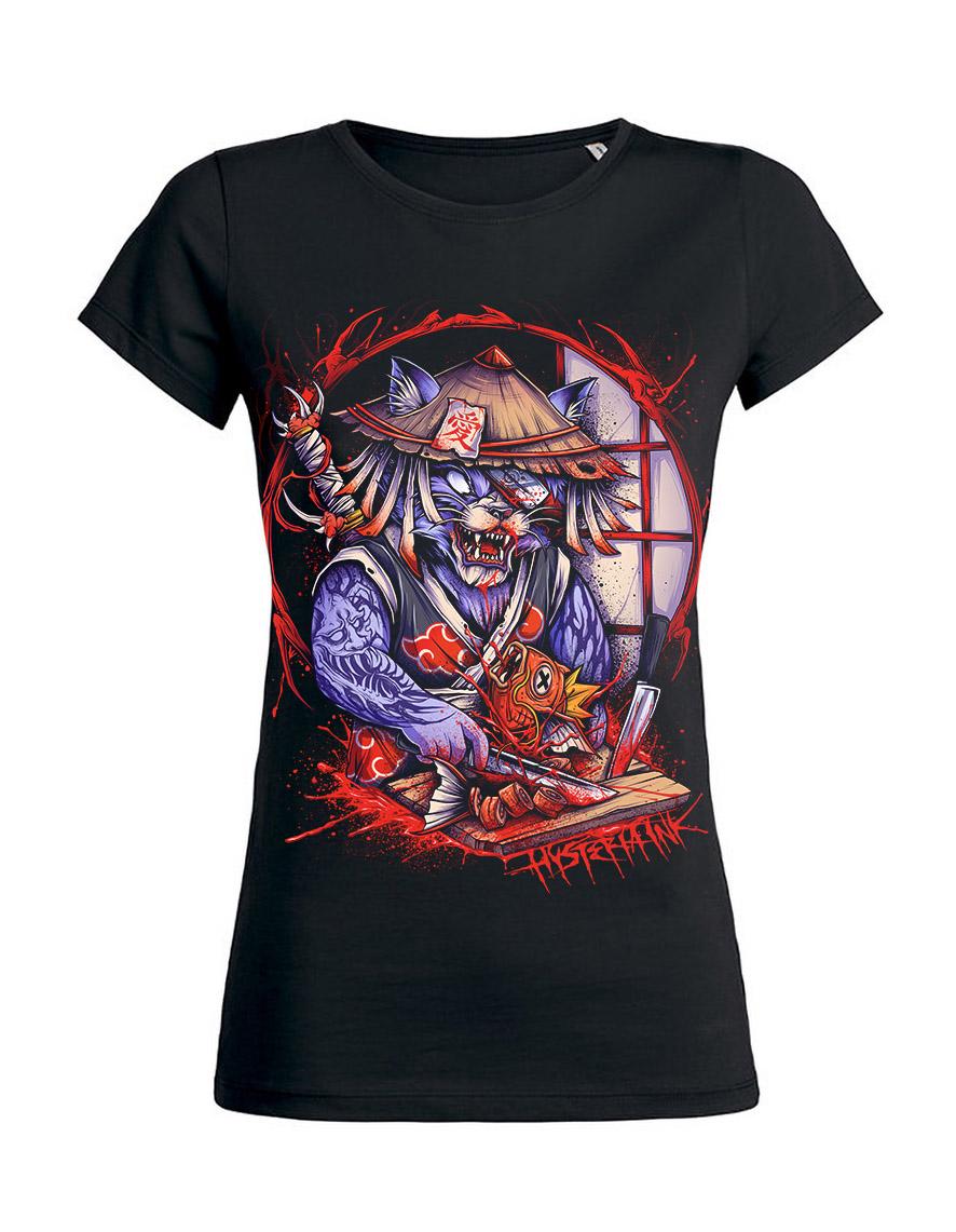 T-shirt femme Hysteria Ink Samurai Cat's Ink