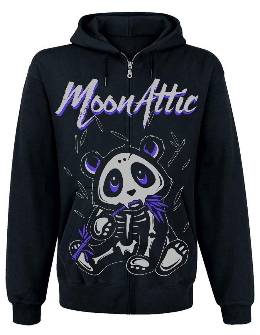 Sweat zip unisexe allover Moon Attic Skelly Panda Attic