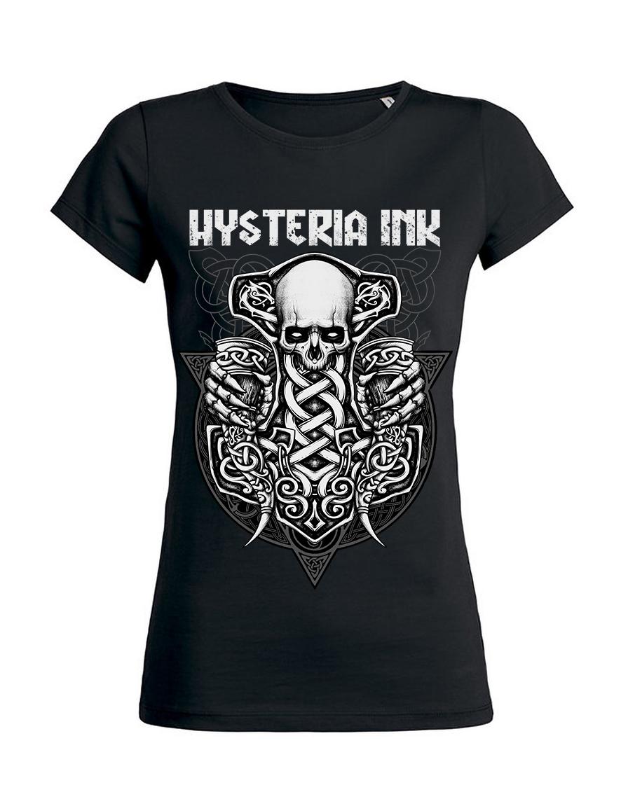 T-shirt femme Hysteria Ink Mjolnir skull Ink