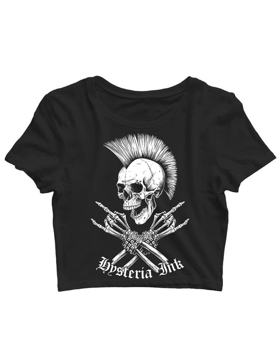 Crop Top Hysteria Ink Metal Skull