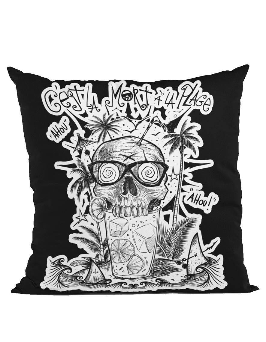Housse de coussin Hysteria Ink Blitz'Art C'est la Mort à la Plage