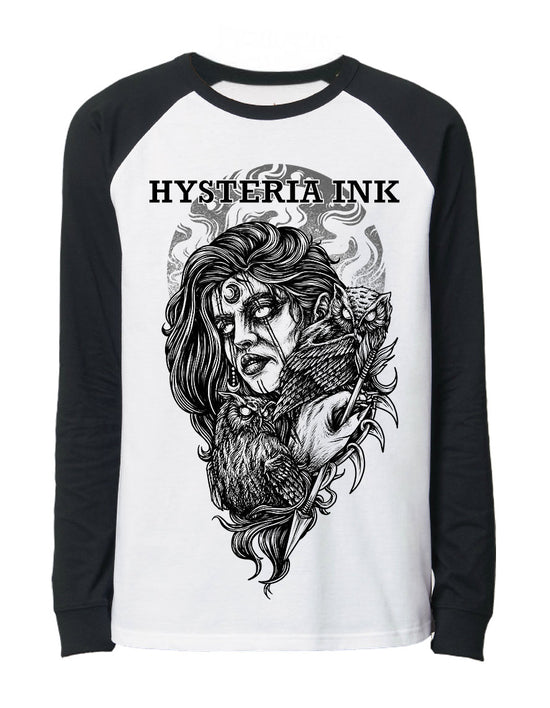 T-shirt baseball unisexe manches longues Hysteria Ink  Women Owl Ink