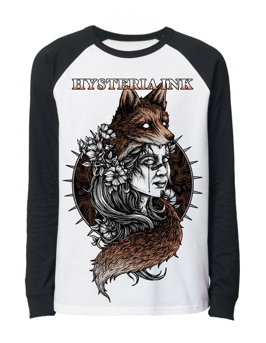 T-shirt baseball unisexe manches longues Hysteria Ink The Women Fox Ink