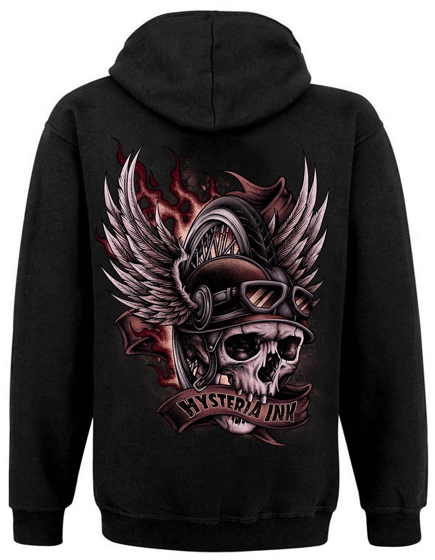 Sweat Zip unisexe Hysteria Ink Skull Biker 2