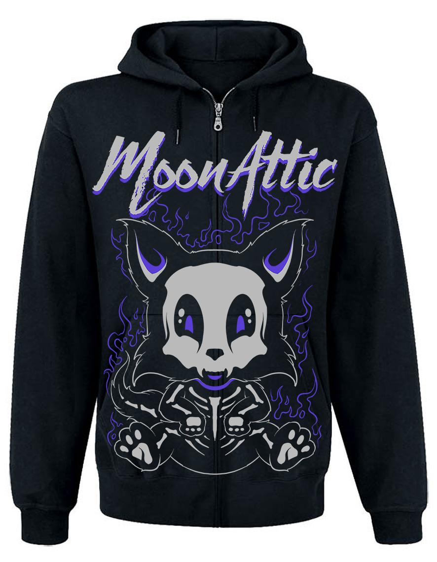 Sweat zip unisexe allover Moon Attic Skelly Fox Attic