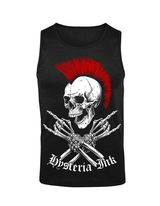 Debardeur homme Hysteria Ink Metal Skull Red