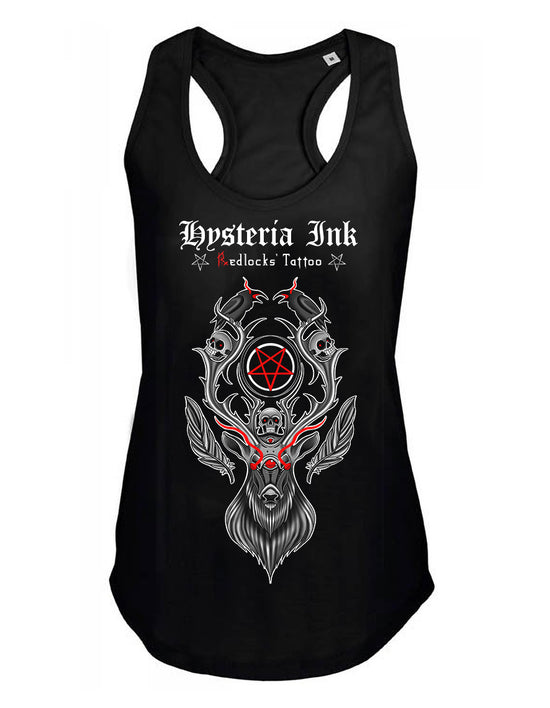 Debardeur femme Justin Hysteria Ink X Redlocks' Tattoo Pentagram Deer Ink