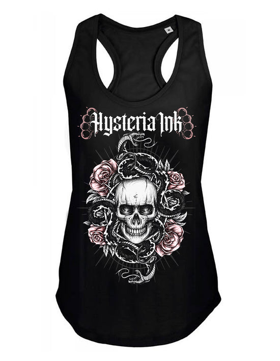 Debardeur femme Justin Hysteria Ink Skull And Roses Ink