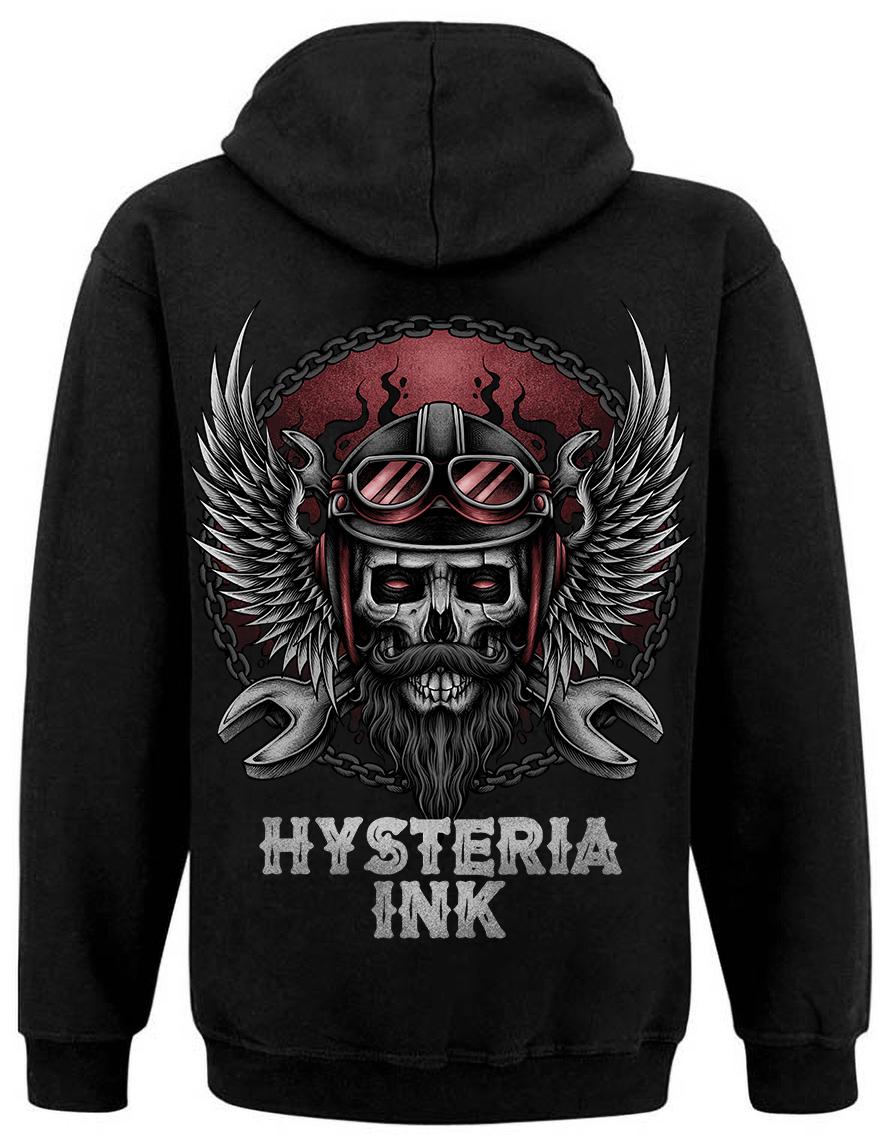 Sweat Zip unisexe Hysteria Ink Skull Biker 1