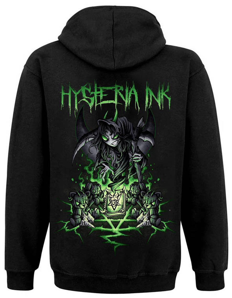 Sweat zip unisexe Hysteria Ink Miss Ink Death Ink green