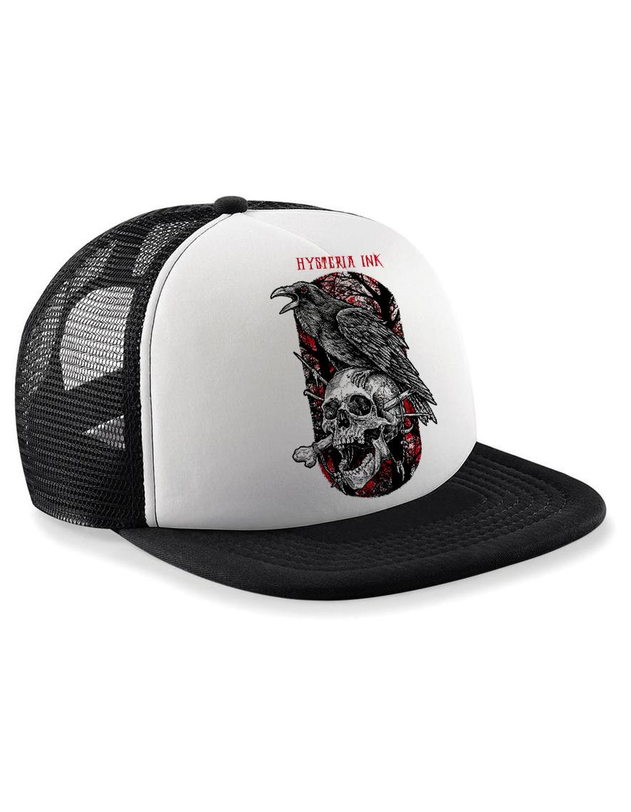 Casquette Trucker Hysteria Ink Crow-n-Skull