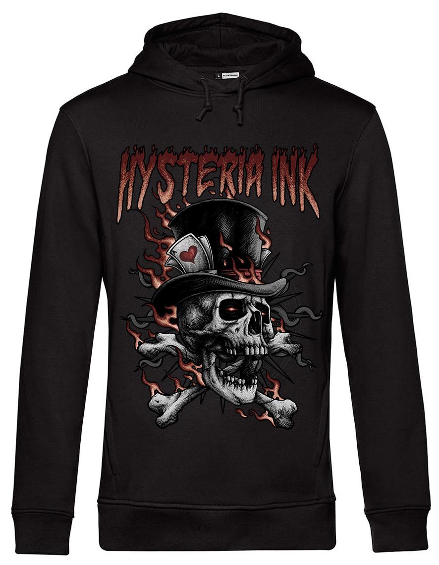 Sweat unisexe Sider Hysteria Ink Old shool Skull Flaming