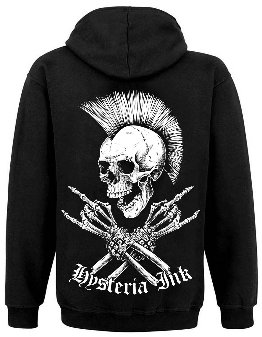Sweat zip unisexe Hysteria Ink Metal Skull White