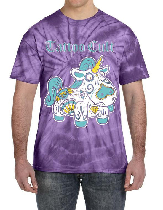 T-shirt unisexe Tattoo Cult Tye Die Unicorn Cult turquoise