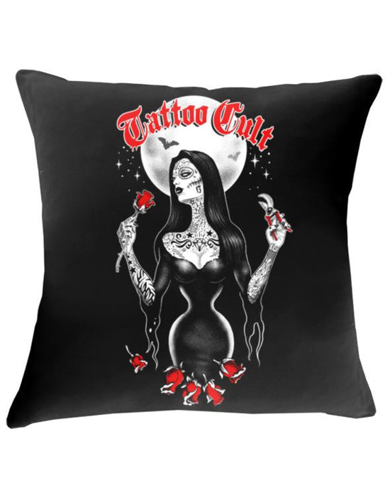 Housse de coussin 43x43cm Tattoo Cult Morticia Cult