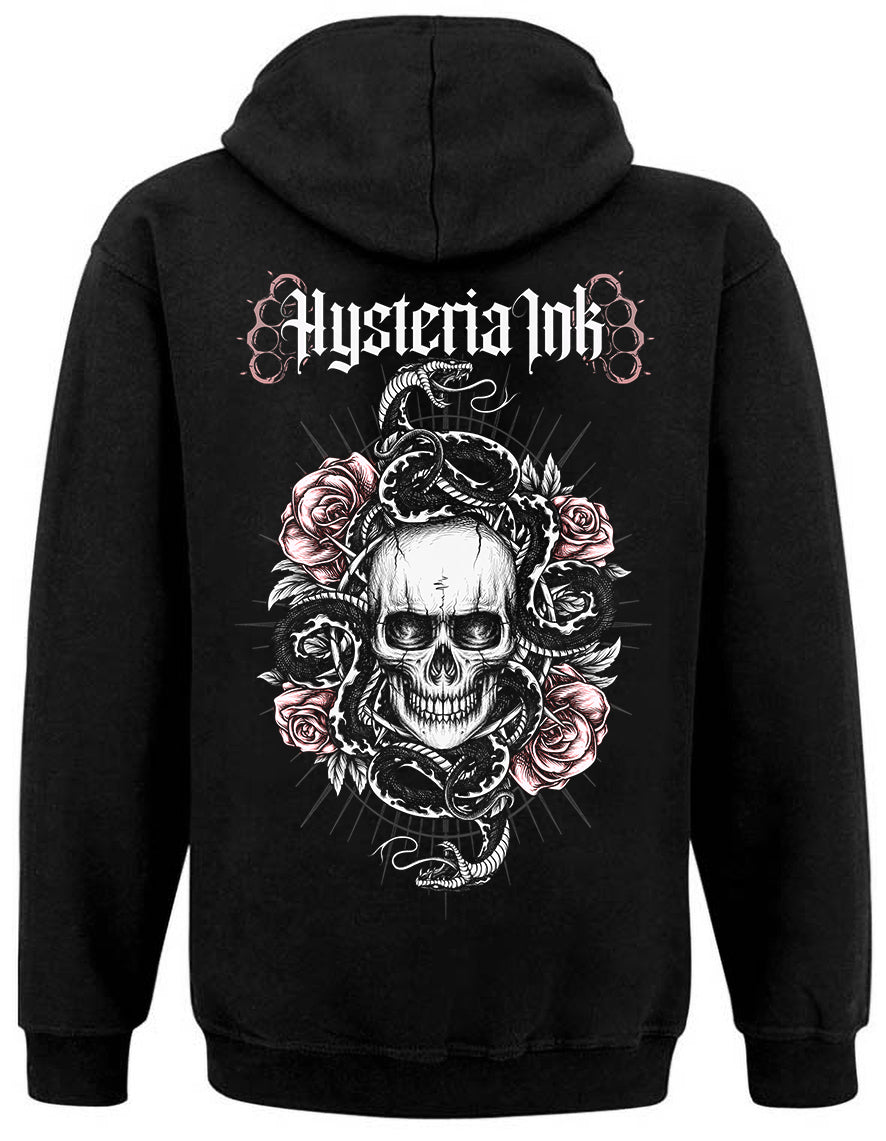 Sweat Zip Unisexe Hysteria Ink Skull And Roses Ink