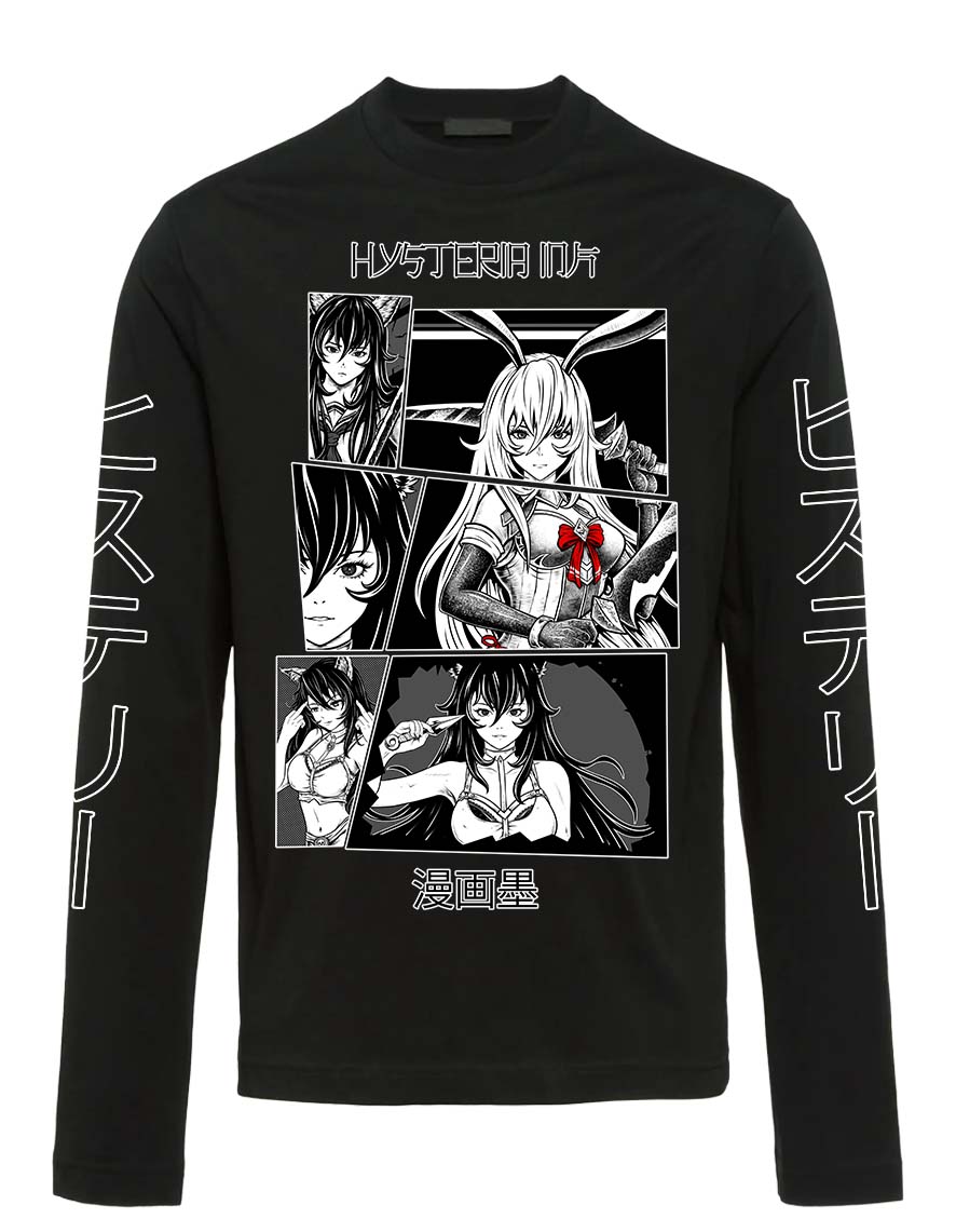 T-shirt unisexe Manches Longues Hysteria Ink Collage Manga Ink