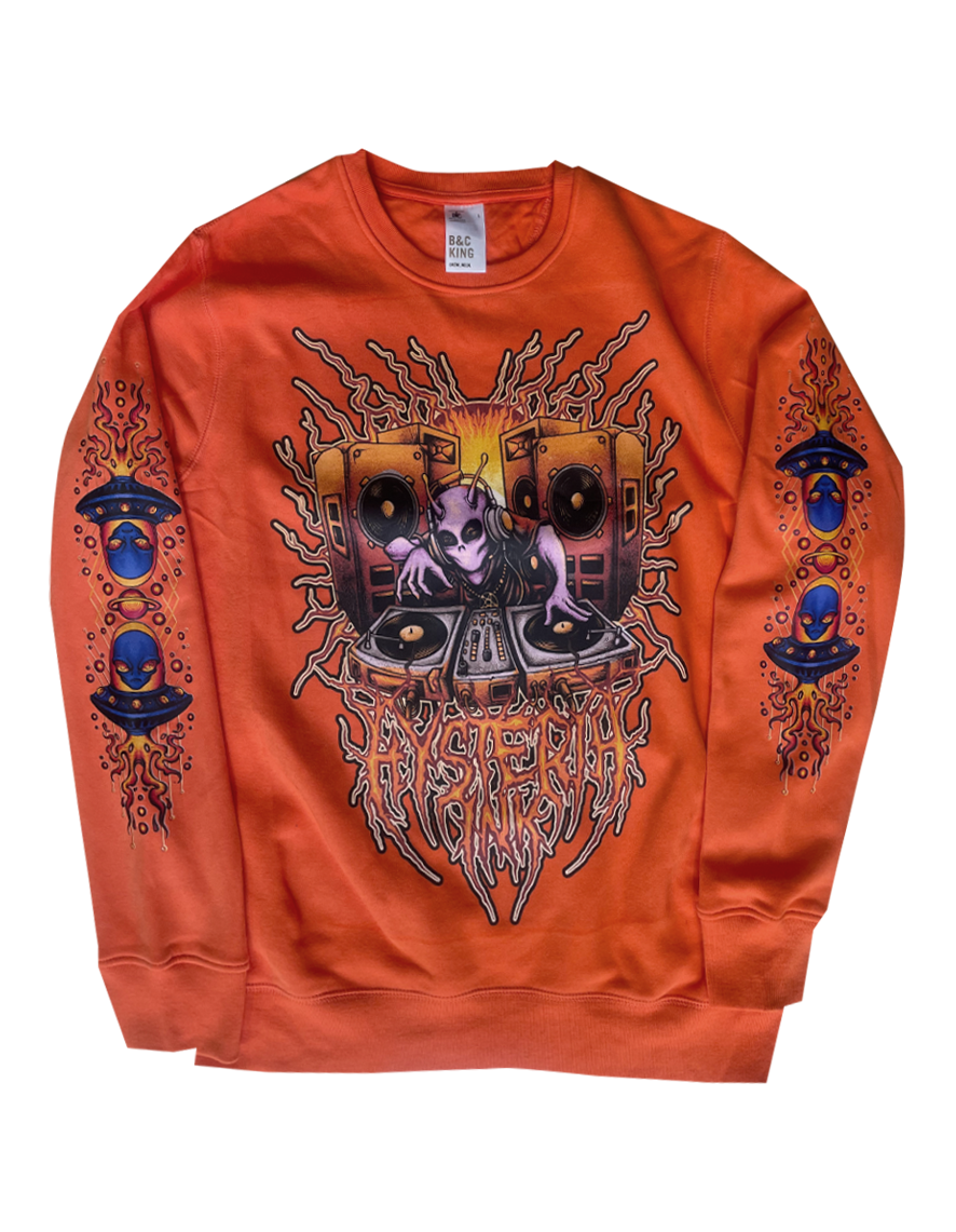 Sweat Hysteria Ink Alien Dj Col Rond Orange