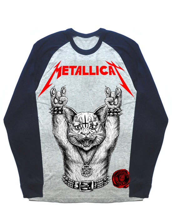 T-shirt Baseball unisexe Catcher Hysteria Ink "Metallicat"