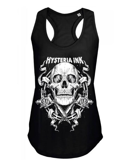 Debardeur femme Justin Hysteria Ink Skull Tattoo Gun Ink