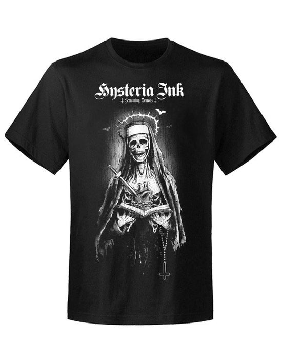 T-shirt unisexe Hysteria Ink X Screaming Demons Skull Nun Ink