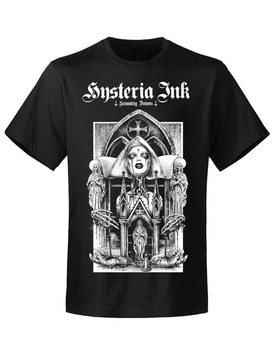 T-shirt unisexe Hysteria Ink X Screaming Demons The Temple InK