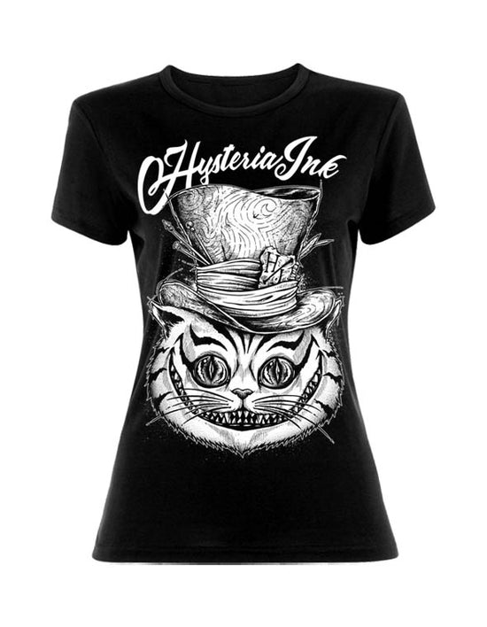 T-shirt femme Hysteria Ink Cat Hat Ink