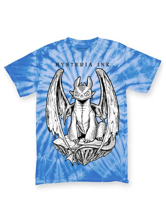 T-shirt unisexe Limited Tie Dye Hysteria Ink Dragon Ink Blue Ciel