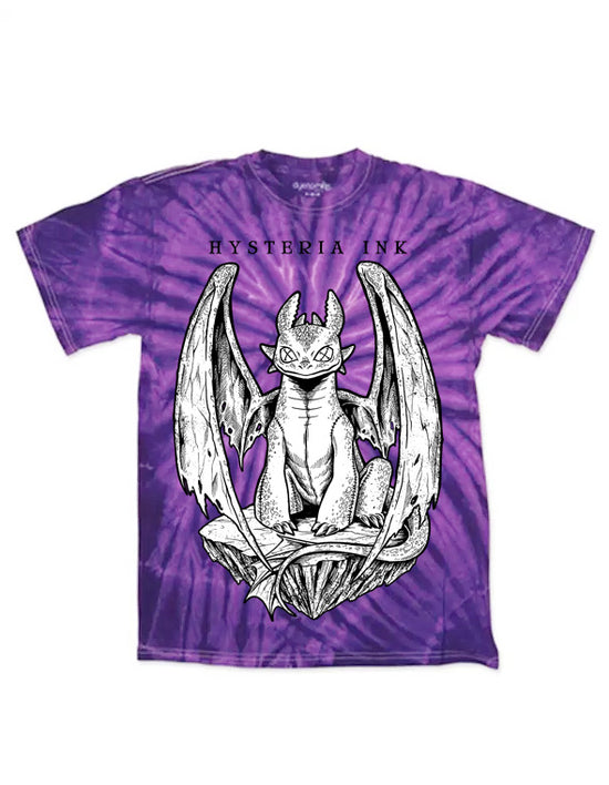 T-shirt unisexe Tie Dye Hysteria Ink Dragon Ink Purple