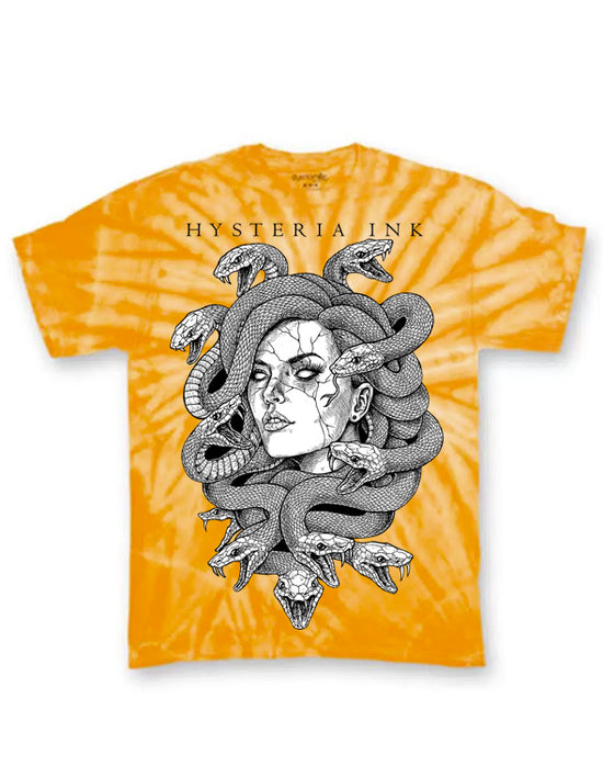 T-shirt unisexe Tie Dye Hysteria Ink Medusa Ink Yellow