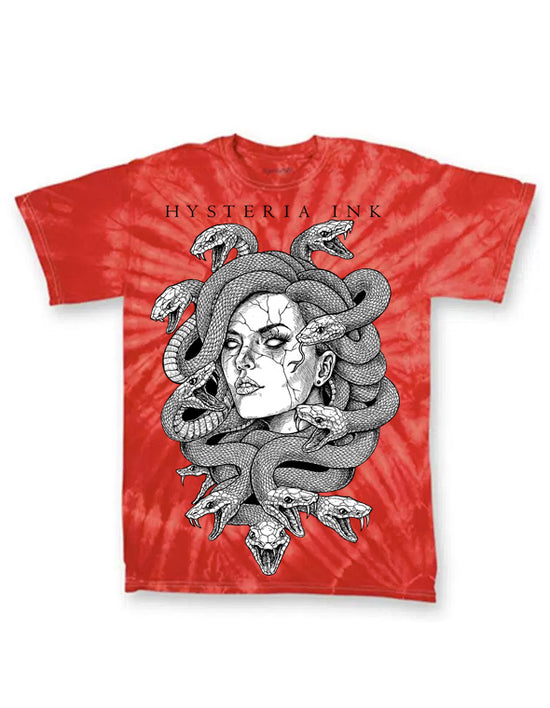 T-shirt unisexe Tie Dye Hysteria Ink Medusa Ink Red